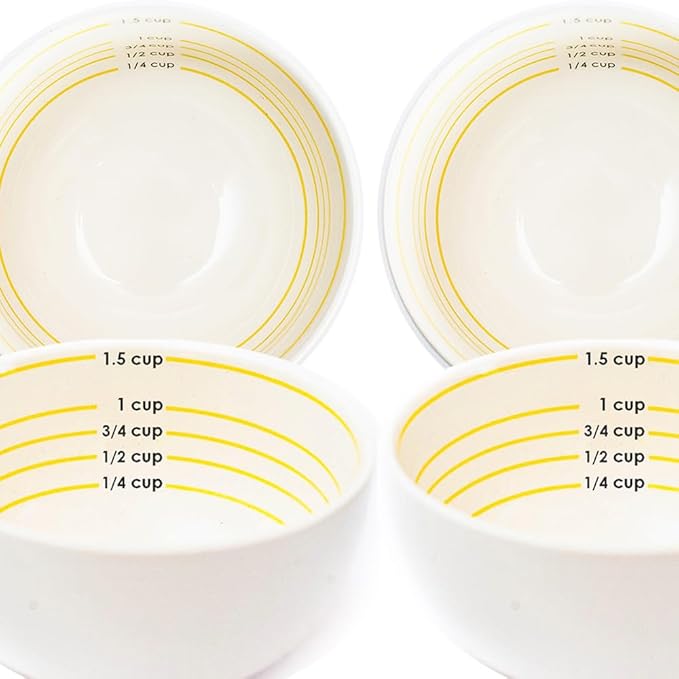 Uba Portion Control Bowl (Porcelain) for Measuring, Bariatric Diet, Diabetes (4 Pack)-Ruum Studio Home