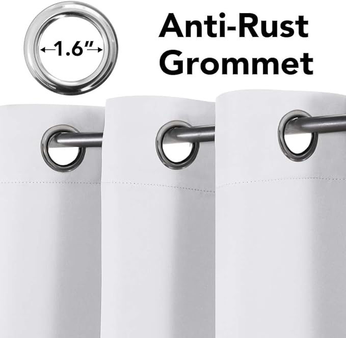 H.VERSAILTEX White Curtains for Bedroom Thermal Insulated Room Darkening Living Room Curtains Grommet Privacy Protection Window Curtain Panels/Drapes for Nursery, 2 Panels, 42x84 Inches, Pure White-Ruum Studio Home