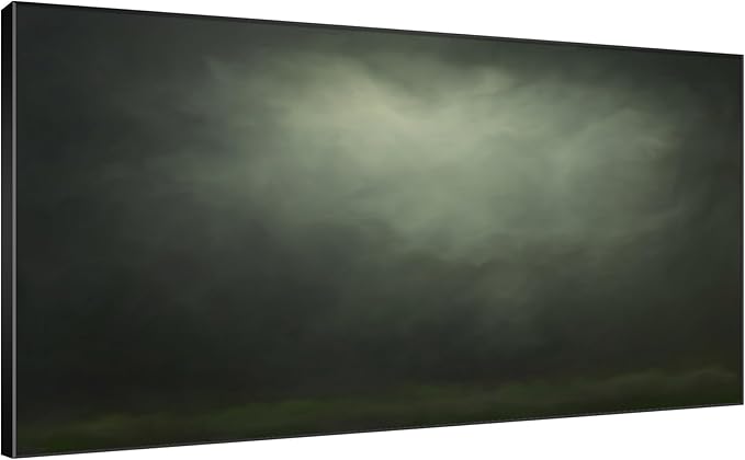 SIGNWIN 36"x72" Extra Large Framed Wall Art Moody Green Abstract Cloudscape, Minimalist Atmospheric Print for Home Living Room Bedroom Decor (Frame Assembly Required)-Ruum Studio Home