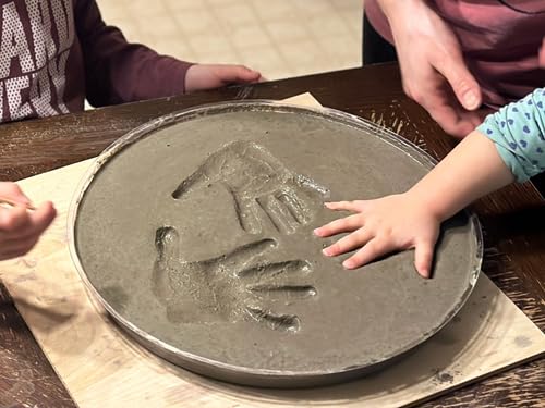 Large DIY Stepping Stone Kit, Handprint Stepping Stone, Mother's Day Gift, Footprint Stepping Stone (12 Inch + Stamp Set)-Ruum Studio Home