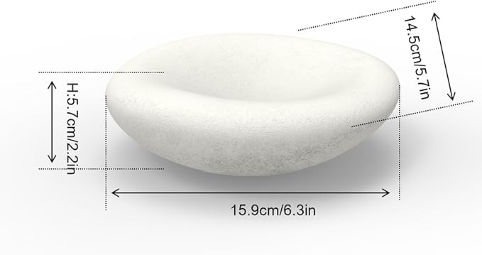 6.3 Inch Concrete Bowl, Modern Decorative Home Decor, Jewelry Tray, Asymmetrical Concrete Organic Bowl, Minimalist Tray-Ruum Studio Home