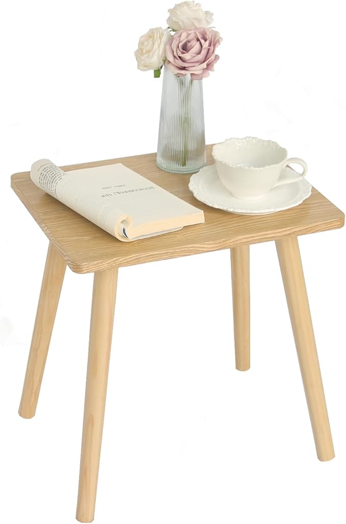 AWASEN Side Table, Small End Accent Table for Living Room Bedroom Office Small Spaces, Modern Wood Side Table Nightstand with Solid Wood, Easy Assembly, (Natural)-Ruum Studio Home