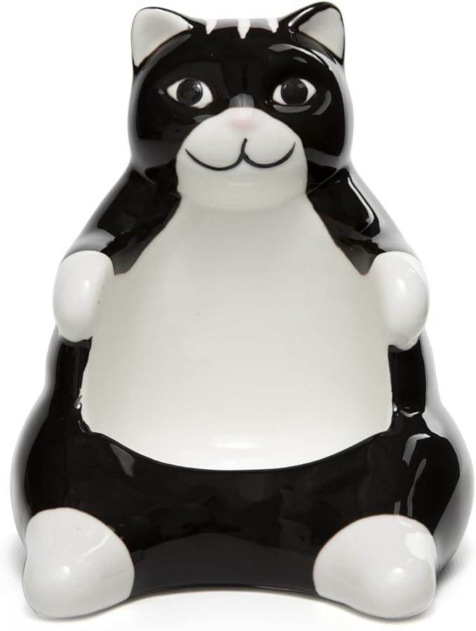 Ceramic Lazy Black Cat Home decor - Can be used as a candy dish, decorative bowl, tealight candle holder and jewelry tray | Unique Birthday gifts for Women, Mom, Grandma, Cat lover, Friend, Coworker-Ruum Studio Home