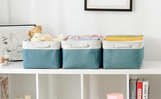Storage Cubes - 4 Pack Large Fabric Baskets for Organizing, Collapsible Storage Bins for Closet Cloth Decorative Gift supplies Organizer Shelf 15.7 (L) x 11.8 (W) x 8.2 (H) inches-Ruum Studio Home