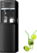 IKT Self-Cleaning Bottom Load Hot and Cold Water Cooler Dispenser with Ice Maker for 5 Gallon Bottle 22lbs Daily Capacity Perfect for Home Black-Ruum Studio Home