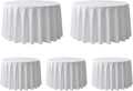 Surmente 120 inch Round tablecloths -5 Pack White Round Table Cloths, Polyester Fabric Table Covers for Weddings, Banquets, or Restaurants-Ruum Studio Home