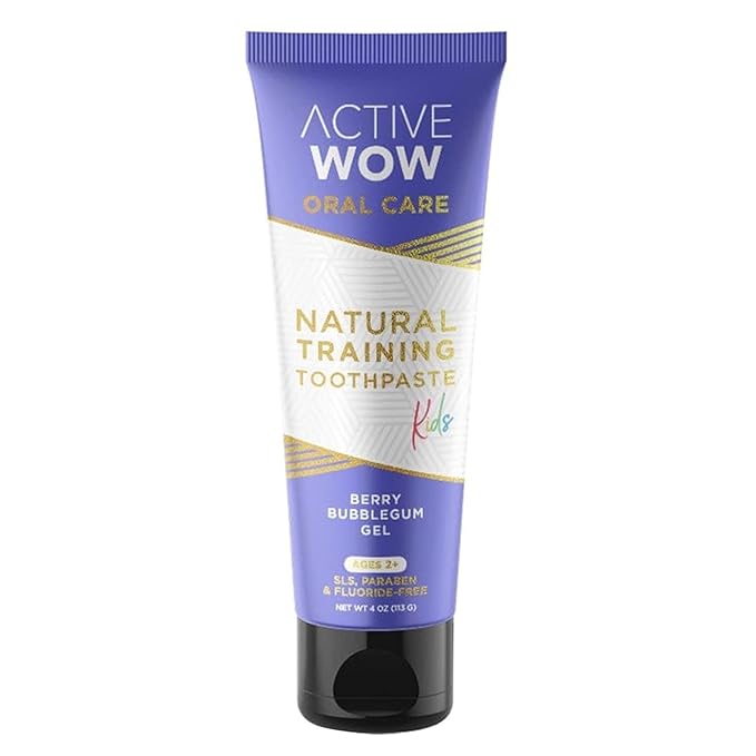 Active Wow Training Toothpaste – Fluoride-Free, Toddler-Safe, Gentle, Vegan, Safe to Swallow – Berry Bubblegum, 1 Pack-Ruum Studio Home