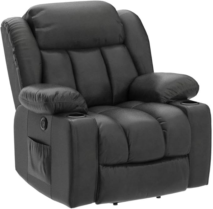 PARKOL Power Lift Recliner Chair for Elderly Breathable Leather Recliner Chair with Massage and Heat,2 Cup Holders,Electric Stand Assist,USB Ports,Gifts for Family (Beige)-Ruum Studio Home