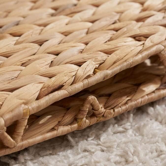 12x12x12 Storage Cube, Water Hyacinth Storage Baskets, Wicker Storage Baskets for Shelves, Woven Baskets for Storage, Square Wicker Storage Basket for Bedroom, Living Room (4 Packs 12x12in)-Ruum Studio Home