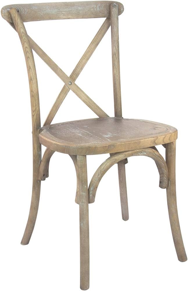 EMMA + OLIVER Medium Natural with White Grain X-Back Chair-Ruum Studio Home