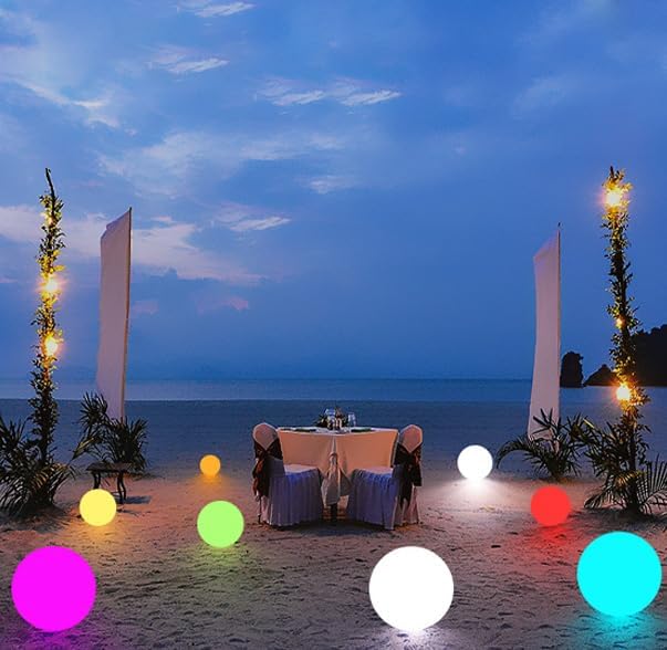 10 In LED Globe Light w/Remote, 16 RGB Colors 4 Modes & 8 Dimmable Brightness LED Ball Light Sphere Lamp, Rechargeable Orb Night Light Waterproof Outdoor Globe Lamp for Home/Yard/Lawn/Party/Pool Decor-Ruum Studio Home