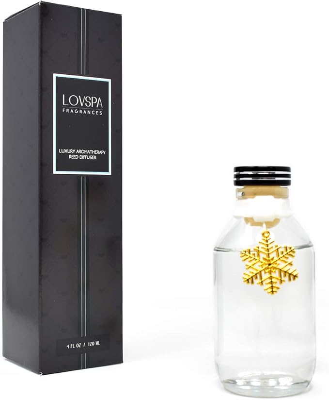 LOVSPA Reed Diffuser Set, Peppermint Bark Scented Oil Diffuser with Sticks, Home Fragrance Accessories for Bathroom Shelf Decor, Aroma Diffusers for Home or Office Desk, USA Made-Ruum Studio Home