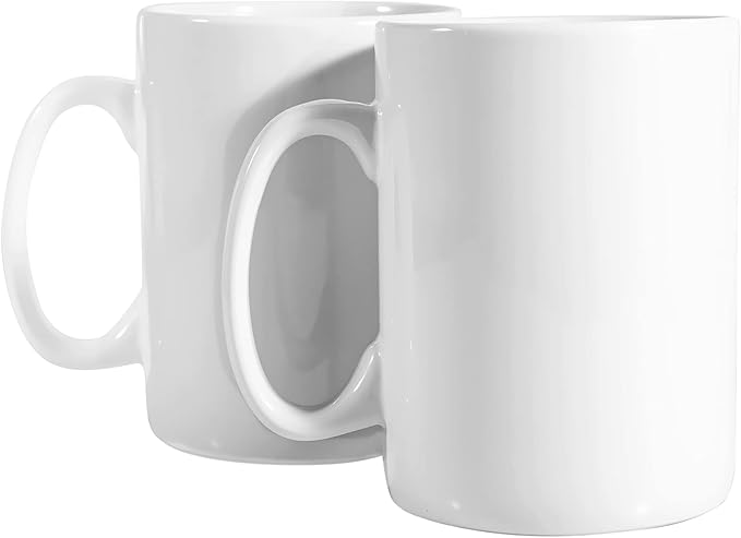 30oz Super Large Ceramic Coffee Mugs Large Handles Set of 2 (White)-Ruum Studio Home