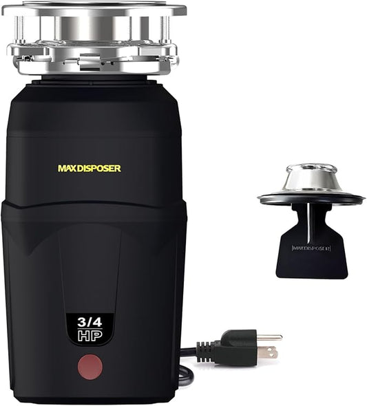 A600 Garbage Disposal 3/4 HP for Kitchen Sink, Food Waste Disposer Fast Continuous Feed Stainless Steel Grind, Quiet, Ease Install, With Power Cord, Powerful Drainage Compact Design 0.75 Horsepower-Ruum Studio Home