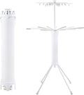 4-Legged Clothes Drying Rack Foldable,2 Tier Portable and Collapsible Space Saving Laundry Drying Rack with 4 Pulleys,Aluminum Dry Rack for Clothes-Ruum Studio Home