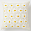 katre home madame & textile Throw Pillow Cover – Handcrafted Daisy Design on Natural Cotton – 18x18 inch – Decorative Punch Needle Cushion Cover – Boho Floral Accent Pillowcase-Ruum Studio Home