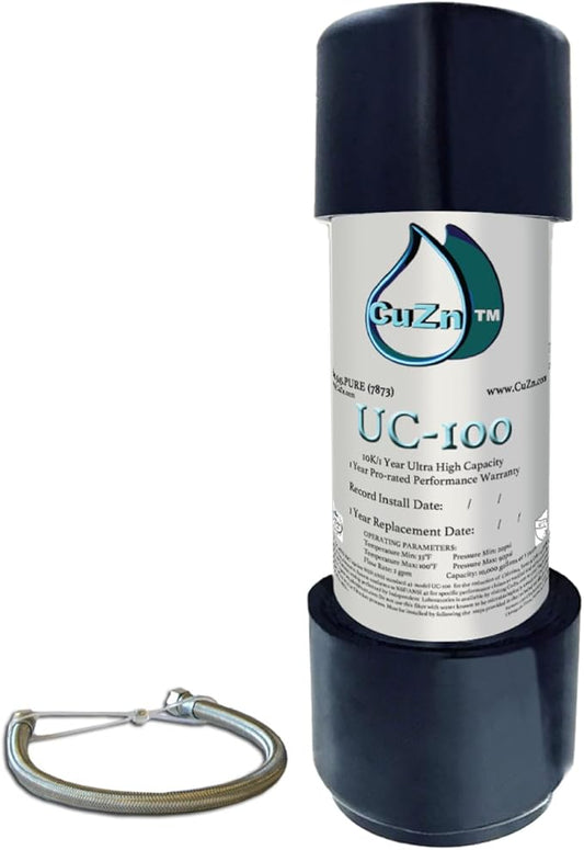 CuZn Under Sink Water Filter for Sink Faucet, 10K Gallons or 1 Year Filtration Life, Reduces PFAs, PFOS, Lead, Chlorine, Improves Taste of Tap Water, NSF/ANSI 42 & 372 Certified High Performance-Ruum Studio Home