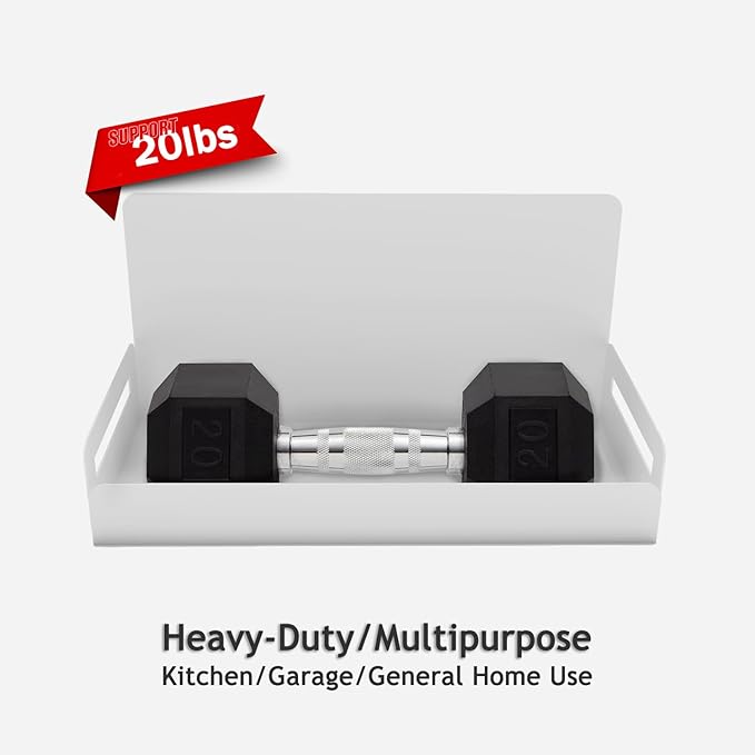 2-Pack Magnet Spice Rack For Refrigerator, White Magnetic Shelves for Classroom, 6" Deep Magnetic Shelf for Fridge Kitchen and Garage Tools Organizing, Heavy Duty 20LB Capacity-Ruum Studio Home