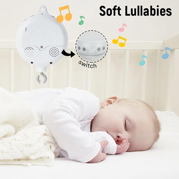Montessori Mobile Baby for Crib,Black and White Baby Crib Mobile with Music for Boys & Girls,High Contrast Hanging Crib Toys, Newborn Visual Stimulation to Engage-Ruum Studio Home