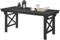 HDPE Outdoor Dining Table, 66.9” Rectangle Patio Dining Table for 6, All-Weather HDPE Outdoor Table with 2.2” Umbrella Hole, HDPE Patio Furniture for Deck, Backyard, Garden, Pool, Obsidian-Ruum Studio Home