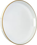 13" Round Decorative Tray, White Serving Tray with Handles, Plastic Coffee Table Tray for Ottoman, Living Room, Bathroom, Décor.-Ruum Studio Home
