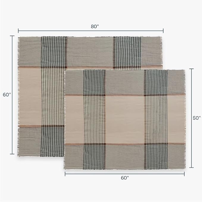Outer Bug Shield Outdoor Throw Blanket w/Insect Shield Repellent Gear Technology- Lightweight Insect-Repellent Outdoor Blanket, Camping, Picnic & Beach Blanket, Striped Plaid, 50”W x 60”-Ruum Studio Home
