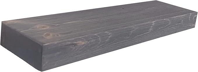 joelsantiques 24 Inch Wooden Floating Shelves for Wall - 24x6x2 in - Made of Natural Wood - Short Heavy Duty Rustic Wall Shelves for Bedroom - Perfect for Bathroom, Kitchen - Grey-Ruum Studio Home
