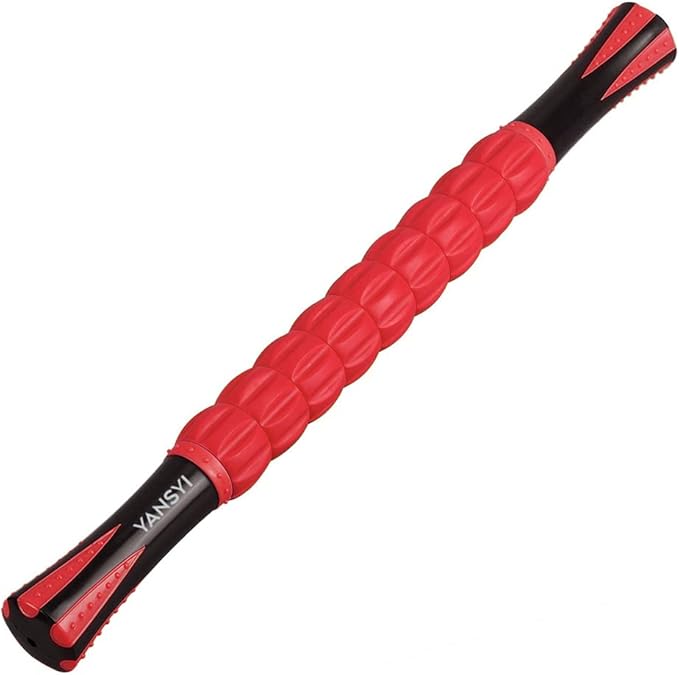 Yansyi Muscle Roller Stick for Athletes - Body Massage Roller Stick - Release Myofascial Trigger Points Reduce Muscle Soreness Tightness Leg Cramps & Back Pain for Physical Therapy & Recovery (Red)-Ruum Studio Home