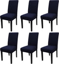 JQinHome 6 Pcs Dining Chair Slipcover,High Stretch Removable Washable Chair Seat Protector Cover for Home Party Hotel Wedding Ceremony (Navy Blue)-Ruum Studio Home