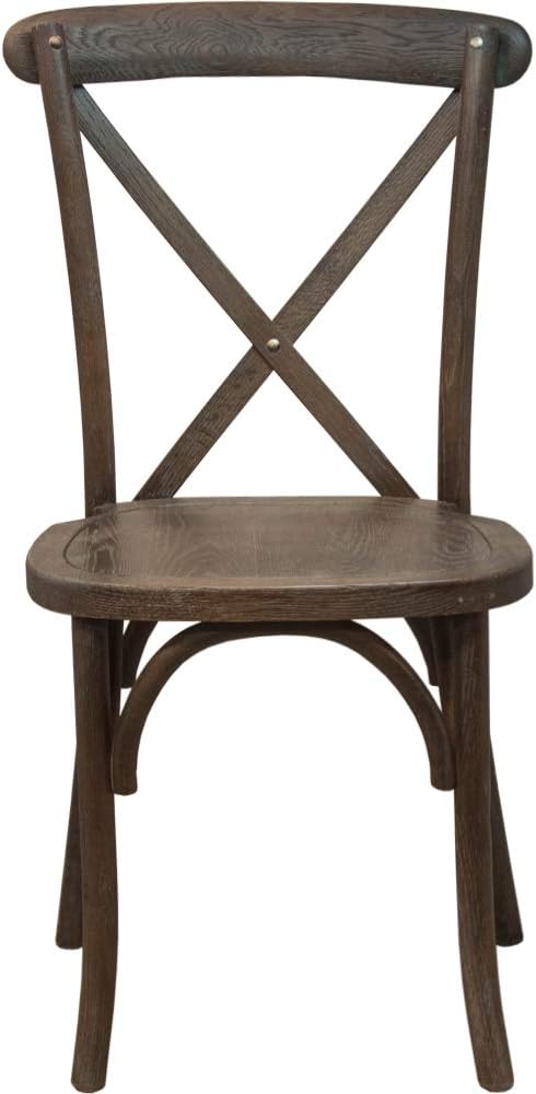 EMMA + OLIVER 2-Pack Gray Wash Dark Driftwood X-Back Chair-Ruum Studio Home