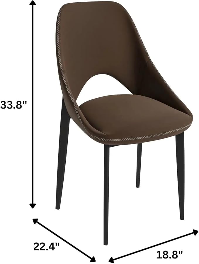 LeisureMod Amalfi Upholstered Fabric Dining Chair – Modern Side Chair with Iron Legs, Mid-Century Accent Chair for Dining Room or Kitchen-Ruum Studio Home