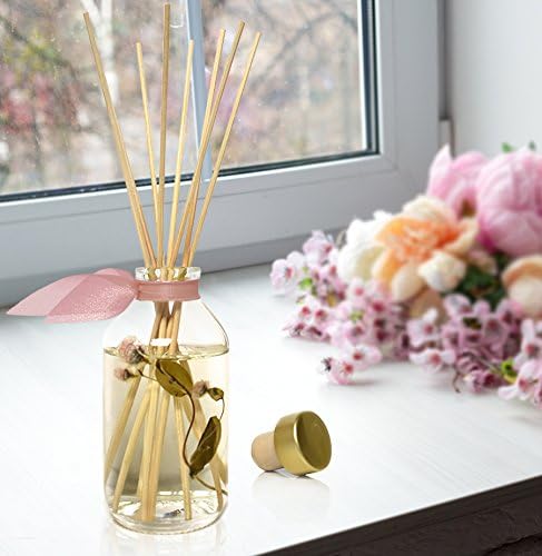 LOVSPA Reed Diffuser Set, Pink Peony Scented Oil Diffuser with Sticks, Home Fragrance Accessories for Bathroom Shelf Decor, Aroma Diffusers for Home or Office Desk, USA Made-Ruum Studio Home