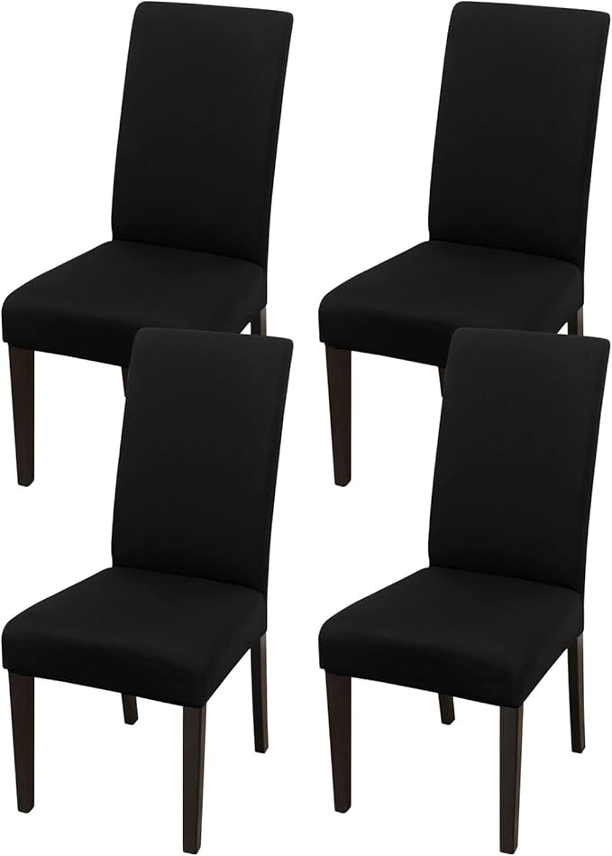 JQinHome 4 Pcs Dining Chair Slipcover, High Stretch Removable Washable Chair Seat Protector Cover for Home Party Hotel Wedding Ceremony-Ruum Studio Home