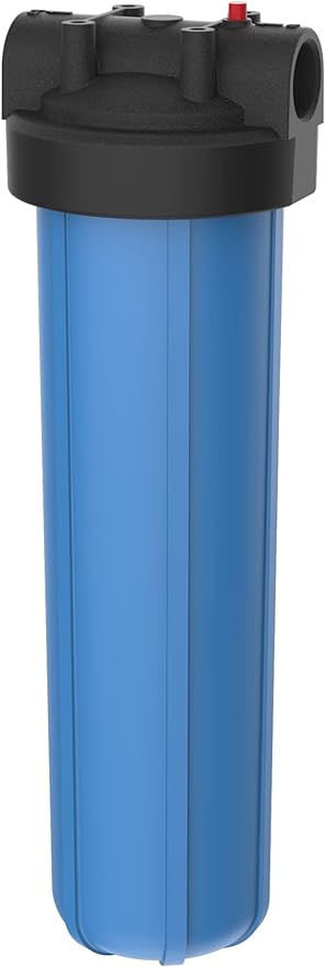 Pentair Pentek 150235 Big Blue Filter Housing, 1 1/2" NPT #20 Whole House Heavy Duty Water Filter Housing with High-Flow Polypropylene (HFPP) Cap and Pressure Relief Button, 20-Inch, Black/Blue-Ruum Studio Home