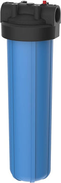 Pentair Pentek 150235 Big Blue Filter Housing, 1 1/2" NPT #20 Whole House Heavy Duty Water Filter Housing with High-Flow Polypropylene (HFPP) Cap and Pressure Relief Button, 20-Inch, Black/Blue-Ruum Studio Home