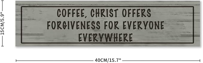 Generic Wood Sign Coffee Offers Forgiveness for Everyone Everywhere Rustic Wooden Hanging Sign Home Farmhouse Kitchen Wall Decor 16 x 6 Inch-Ruum Studio Home