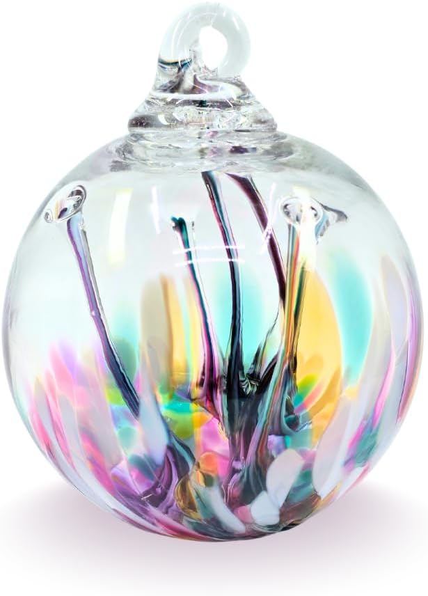 Luke Adams Handmade Glass Gazing Balls for Garden on Clearance – Hand Blown Glass Gazing Ball for Yard Décor – Decorative Garden Globe (Wildflower)-Ruum Studio Home