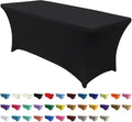 ABCCANOPY 4 FT Black Spandex Table Cover Stretch Fitted Wrinkle Resistant Tablecloth Reuse for Rectangular Folding Table Patry Event Wedding Banquet Protector-Ruum Studio Home