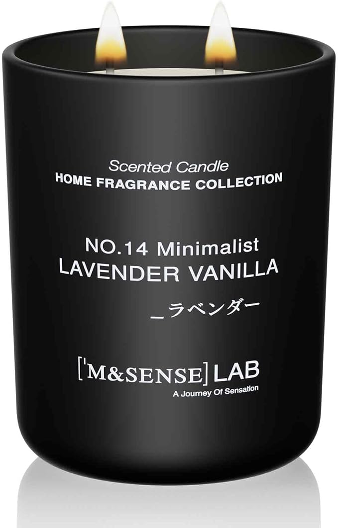 M&SENSE Natural Soy Candle| Lavender Vanilla | 16.6 oz, 95H Burn | Minimalist Scented Candle for Relaxation, Gifting, Home Décor | for Bedroom, Office, Party Large-Ruum Studio Home