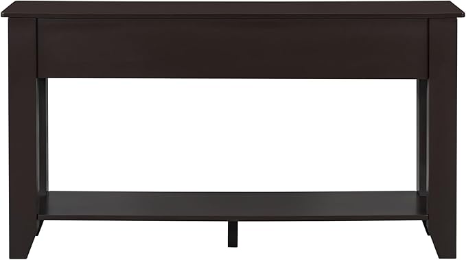Farmhouse Modern Console Table 55.4-Inch Entryway Sofa Table with Drawers & Storage Shelf for Living Room Hallway Entrance, Dark Coffee-Ruum Studio Home