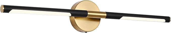 BONLICHT Bathroom Light Fixtures Over Mirror 24 Inch, 12W 350°Rotatable Dimmable 2700-5500K LED Wall Vanity Light Bar Black and Brushed Brass Modern Bathroom Vanity Lights picture and display lighting-Ruum Studio Home