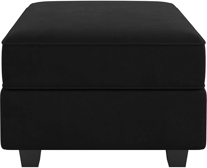 Belffin Storage Ottoman Module for Modular Sectional Sofa Square Seat Cube Velvet Foot Stool Black-Ruum Studio Home