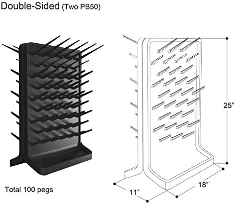 Pegboard Bench-top/Wall-Mount Laboratory Glassware Drying Rack with 50 Pegs, Black-Ruum Studio Home
