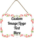Personalized Wooden Welcome Sign Front Door Decor Personalized Home Sign Door Decorations Customized Image/Text Hanging Door Sign Farmhouse Decorations for Home Office 11.2 * 8 Inch-Ruum Studio Home