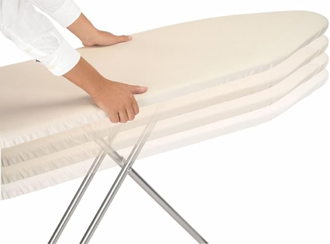 Brabantia Size B Ironing Board (49x15 in) 7 Height Options, Adjustable Steam Iron Rest Holder (Ecru) Non-Slip Feet, Anti-Collapse Child Locks-Ruum Studio Home