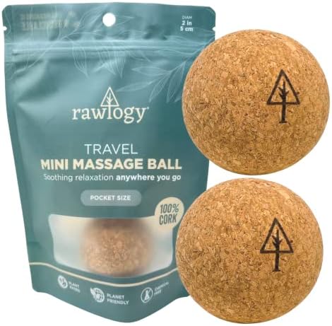 Travel Cork Massage Ball | Lightweight, Sustainable Alternative to Lacrosse Ball for Muscle Pain Relief (1.9 Inch (Pack of 2), Sanded Cork)-Ruum Studio Home