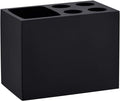Resin Black Toothbrush Holder JINCROP, 5 Slots Toothbrush Holder Matte Black Bathroom Storage Stand Dispenser Organizer Set for Toothbrushes, Make-up Brushes and More, (Matte Black)-Ruum Studio Home