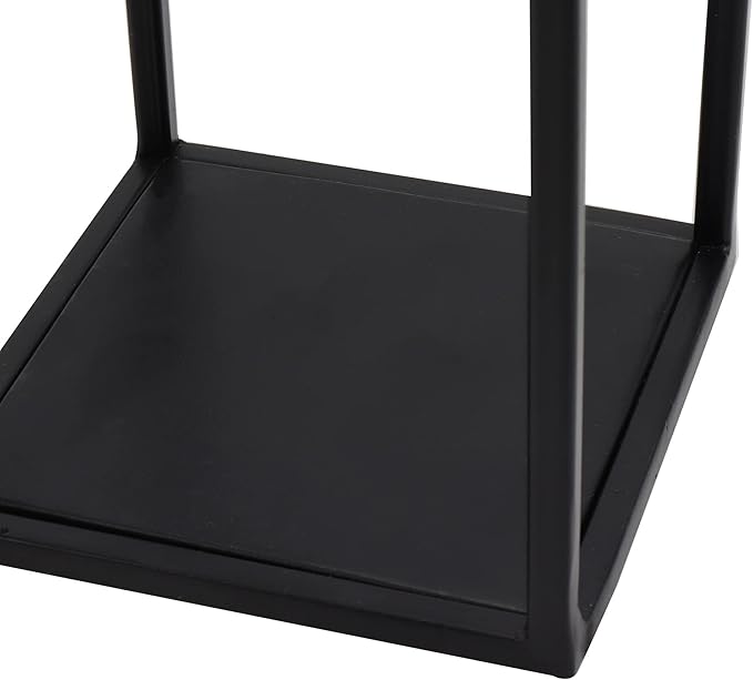 HPC Decor Modern Farmhouse Lanterrn Decor- Black Metal Candle for Summer Night- Lanterns w/Timer Flickering Candles for Living Room,Home,Indoor, Outdoor,Table,Fireplace Mantle Décor-Ruum Studio Home