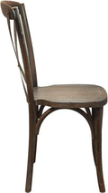 EMMA + OLIVER Gray Wash Dark Driftwood X-Back Chair-Ruum Studio Home