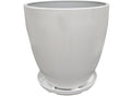 FixtureDisplays® 9.8" Diameter 11" Tall White Plant Pots, Plastic Flower Pots with Drainage Holes and Saucers for Indoor and Outdoor 15747-NF-Ruum Studio Home